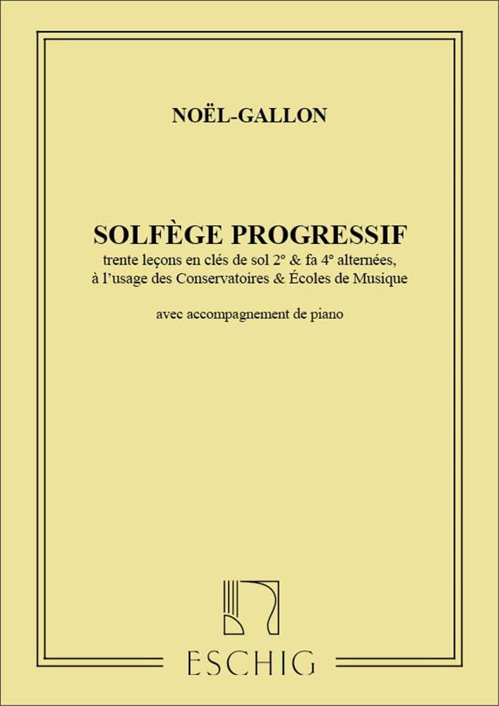 Solfege Progressif Avec Piano (2 Clefs Sol Et Fa